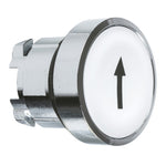 Schneider Electric SCHNEIDER Push button head, metal, flush, white, Ø22, spring return, marked UP ARROW - ZB4BA334