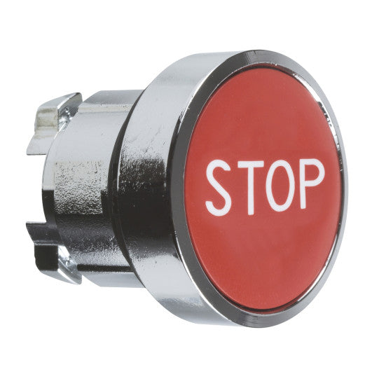 Schneider Electric SCHNEIDER red flush pushbutton head Ø22 spring return "STOP" - ZB4BA434