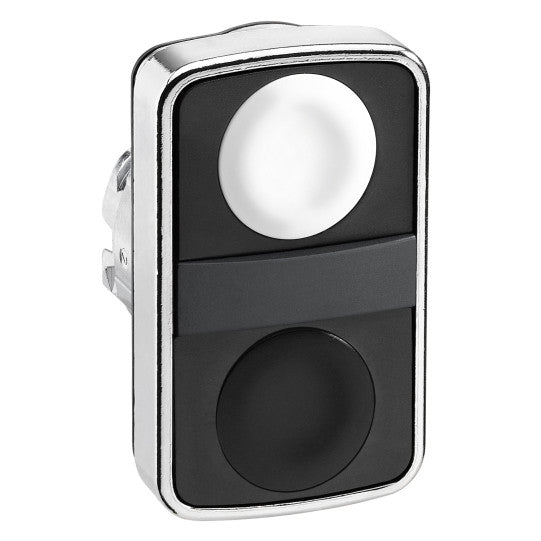 Schneider Electric SCHNEIDER white flush/black flush double-headed pushbutton Ø22 unmarked - ZB4BA7120