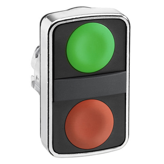 Schneider Electric SCHNEIDER green flush/red flush double-headed pushbutton Ø22 unmarked - ZB4BA7340