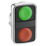 Schneider Electric SCHNEIDER green flush/red flush double-headed pushbutton Ø22 unmarked - ZB4BA7340