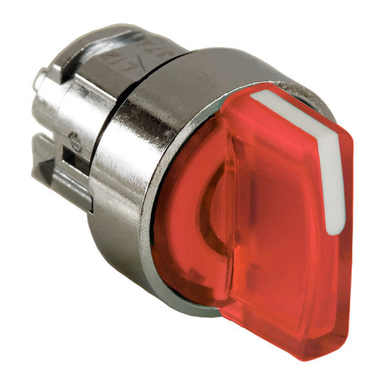 Schneider Electric SCHNEIDER red illuminated selector switch head Ø22 3-position spring return - ZB4BK1543