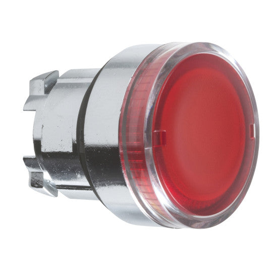 Schneider Electric SCHNEIDER red flush illuminated pushbutton head Ø22 spring return for BA9s bulb - ZB4BW34