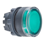 Schneider Electric SCHNEIDER green flush illuminated pushbutton head Ø22 spring return for BA9s bulb - ZB5AW33