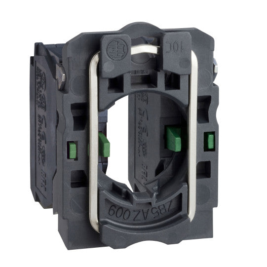 Schneider Electric SCHNEIDER Single contact block with body/fixing collar, plastic, screw clamp terminal, 2 NO - ZB5AZ103