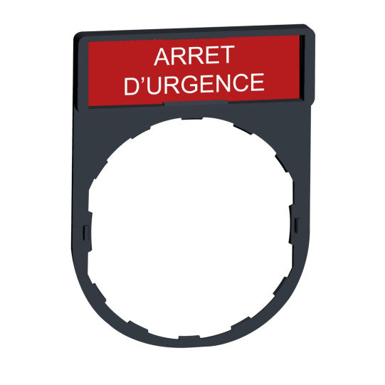 Schneider Electric SCHNEIDER legend holder 30 x 40 mm with legend 8 x 27 mm with marking ARRET D'URGENCE - ZBY2130