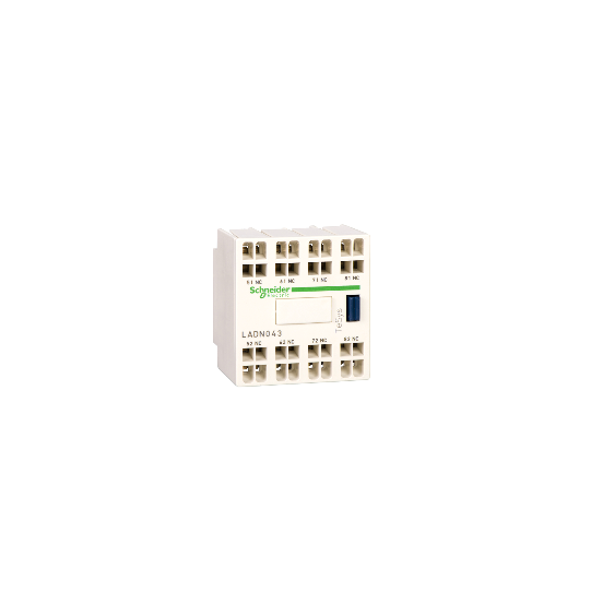 Schneider Electric TeSys Auxiliary contact block, TeSys D, 4NO, front mounting, spring terminals - LADN403