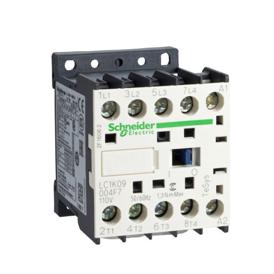 Schneider Electric TeSys TeSys K contactor - 4P (2 NO + 2 NC) - AC-1 <= 440 V 20 A - 24 V AC coil - LC1K09008B7