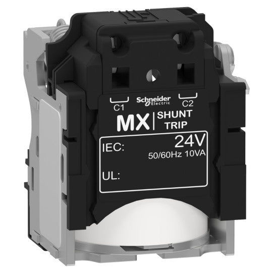 Schneider Electric SCHNEIDER MX shunt release, ComPacT NSX, rated voltage 24 VAC 50/60 Hz, screwless spring terminal connections - LV429384