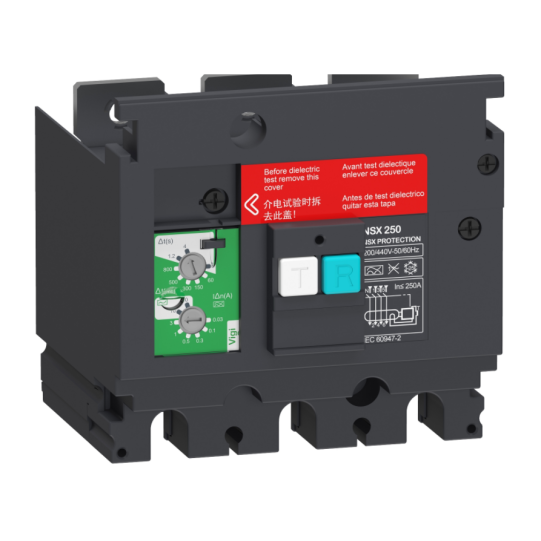 Schneider Electric SCHNEIDER Earth-leakage VigiPacT add-on protection module, ComPacT NSX 250, 200VAC to 440VAC, 30mA to 30A, 3 poles - LV429492
