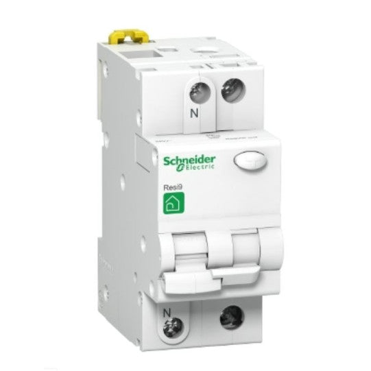 Schneider Electric Acti9 Residual current breaker Resi9, 1P+N, 16A, C curve, 4500A, AC type, 30mA