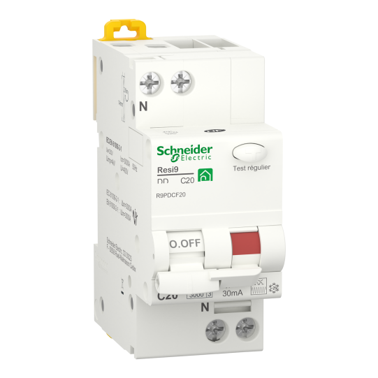 Schneider Electric Resi9 R9PDCF20 - Resi9 XP - Residual current circuit breaker - 1P+N - 20A - 30mA - C curve - Schneider Electric