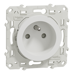 Schneider Electric SCHNEIDER Odace, 2P+T socket outlet White, screw connection - S520039