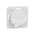Schneider Electric Odace Data socket, Odace, mechanism with fixing frame, RJ45, UTP, IDC, white - S520485