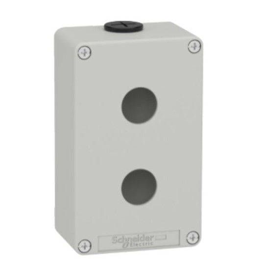 Schneider Electric SCHNEIDER Harmony XAP, XB2 SL, Empty control station, zinc alloy, grey, M20, 2 cut-outs 22mm, 80 x 130 x 51,5, UL cULus - XAPD2202