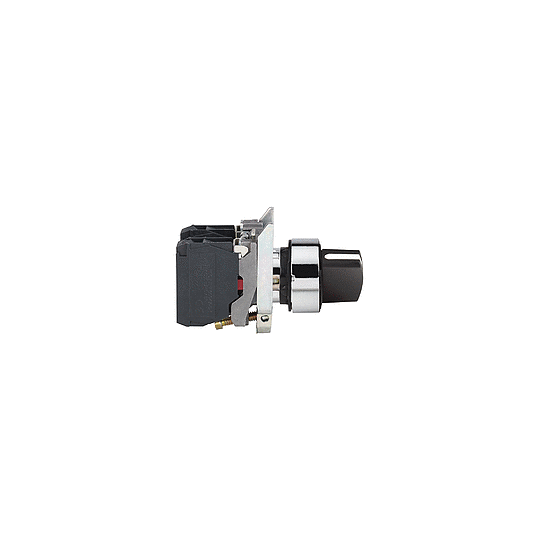 Schneider Electric SCHNEIDER Selector switch, metal, black, Ø22, 3 positions, spring spring return, 1 NO - XB4BD41