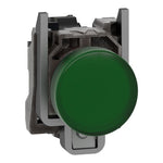 Schneider Electric SCHNEIDER Pilot light, metal, green, Ø22, plain lens with integral LED, 24 V AC/DC - XB4BVB3