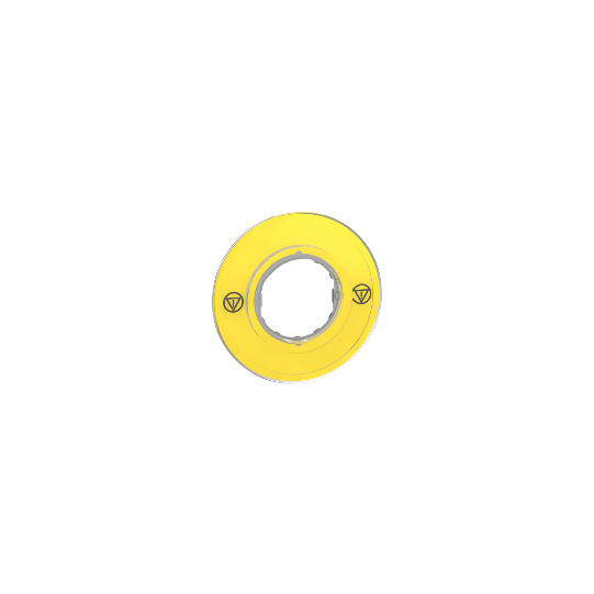 Schneider Electric SCHNEIDER Harmony XB4, Legend holder Ø60 for emergency stop switching off push button, plastic, yellow, unmarked - ZBY9121