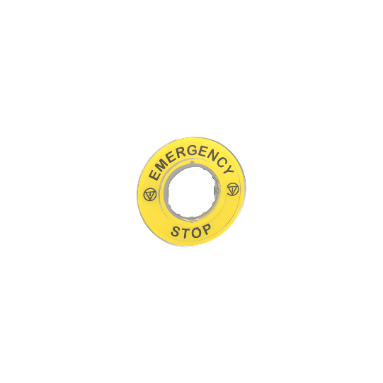 Schneider Electric SCHNEIDER Harmony XB4, Legend holder Ø60 for emergency stop, plastic, yellow, marked EMERGENCY STOP - ZBY9320