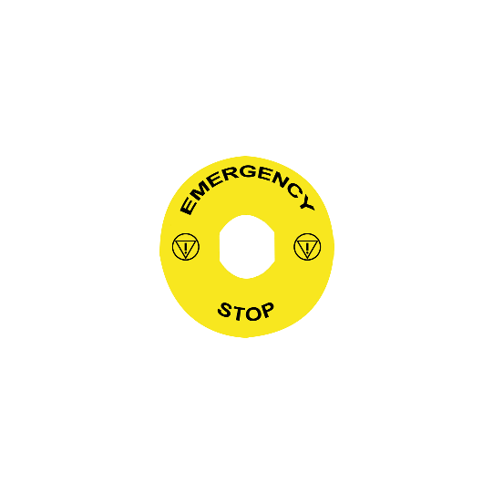 Schneider Electric SCHNEIDER Legend holder Ø60 for emergency stop, plastic, yellow, for padlocking, marked EMERGENCY STOP - ZBY9330T